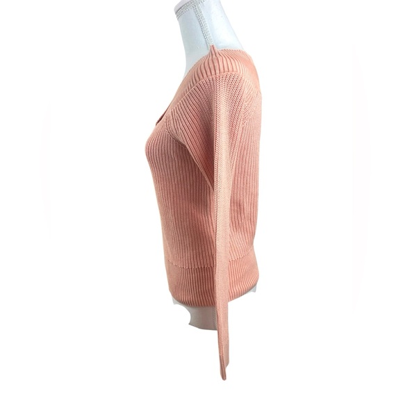 Rag & Bone Peachy Pink Dawn Off Shoulder Knit Cotton Sweater XXS Preppy Beach - Picture 8 of 14